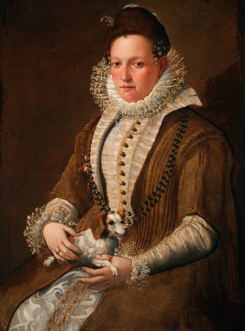 带狗女士肖像 作者 Lavinia Fontana