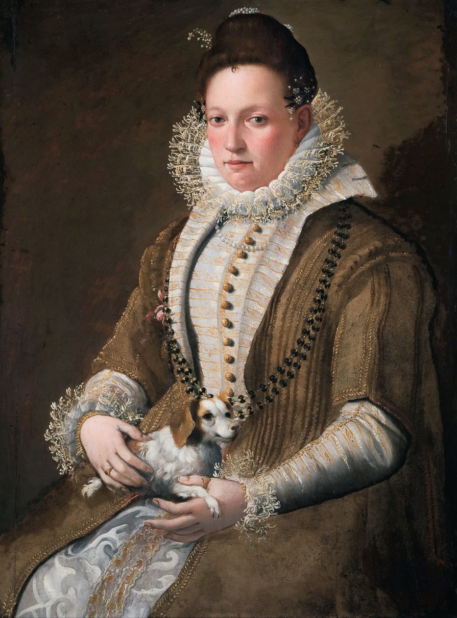带狗女士肖像 作者 Lavinia Fontana