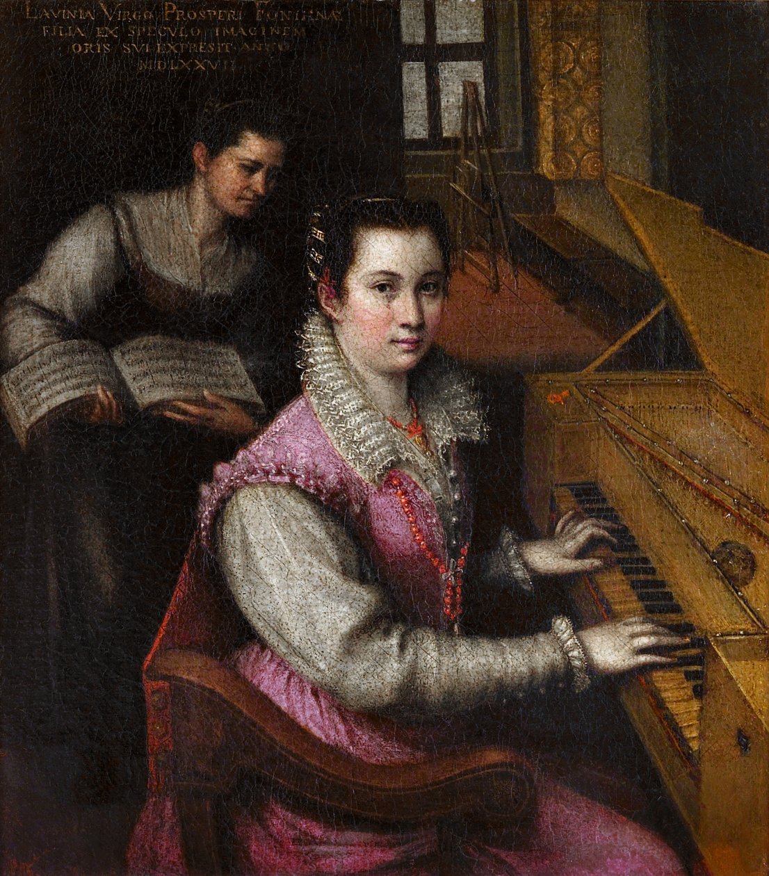 自画像 par Fontana, Lavinia (Lavinia Zappi) (1552-1614)。布面油画，尺寸：24x23,8 作者 Lavinia Fontana
