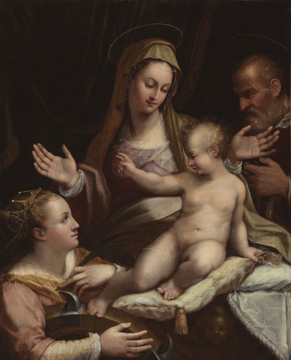 神圣家族与亚历山大的圣凯瑟琳，1581年 作者 Lavinia Fontana