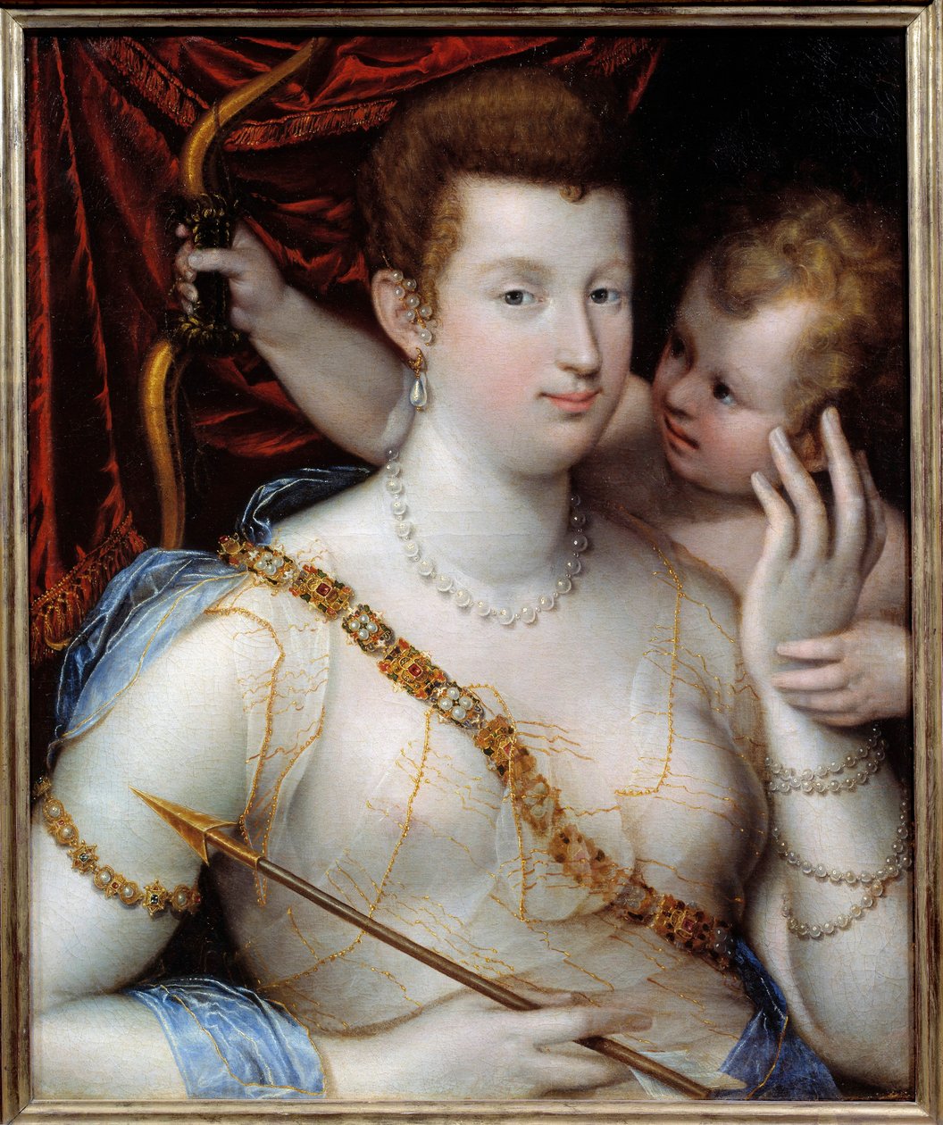 Lavinia Fontana (1552-1614) 1592 年的维纳斯和丘比特画作。 0,72x0,5 m 鲁昂美术博物馆 作者 Lavinia Fontana