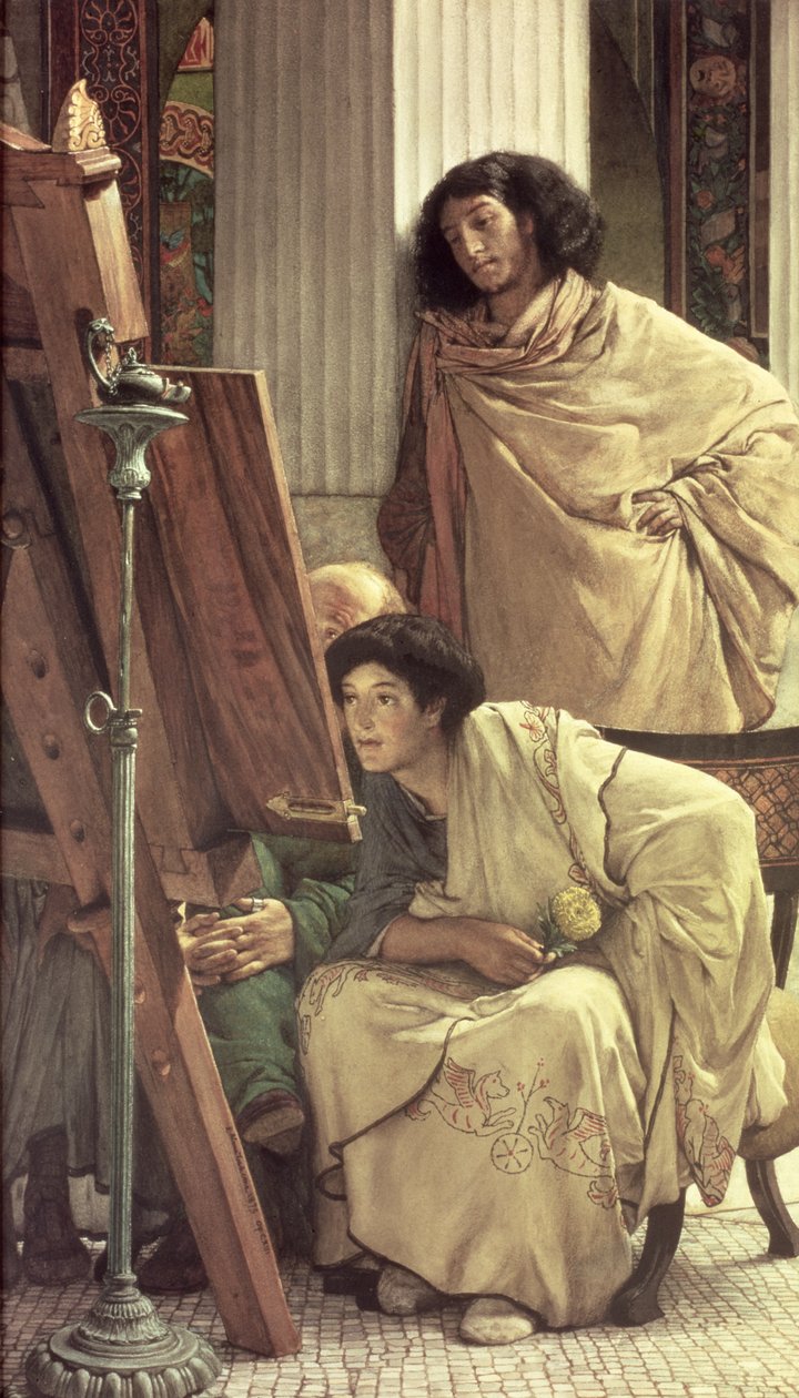 参观工作室，1873年 作者 劳伦斯·阿尔玛·塔德玛
