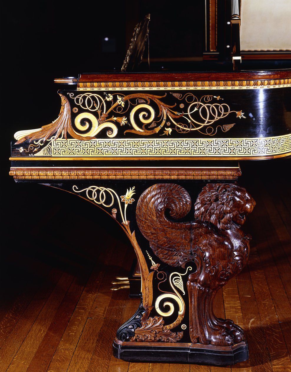 劳伦斯·阿尔玛·塔德玛爵士（Sir Lawrence Alma-Tadema）设计的非常重要的送琴架，纽约施坦威（Steinway）的动作。建于1887年。，1887年 作者 劳伦斯·阿尔玛·塔德玛