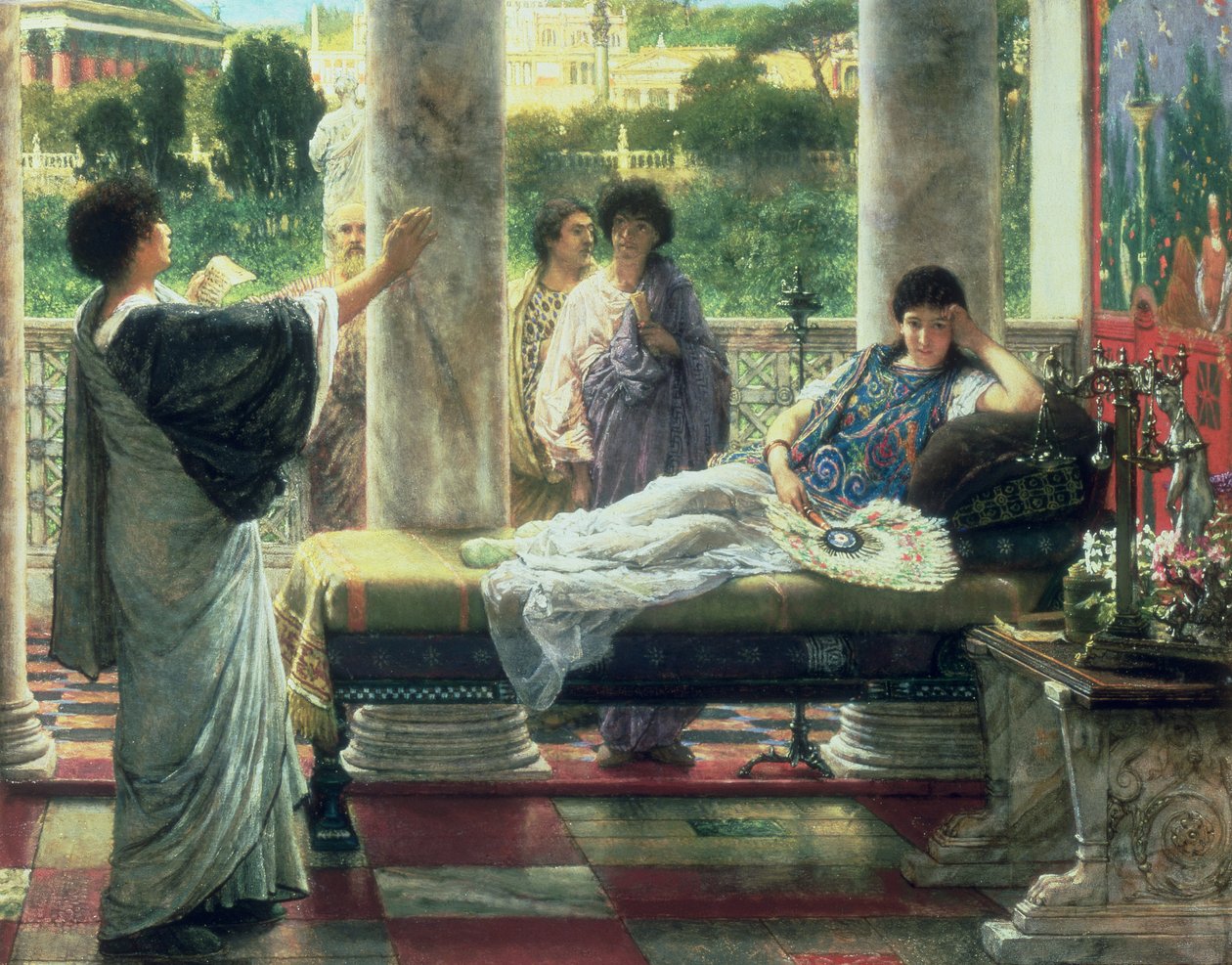 Catullus在1870年在Lesbia的家里读他的诗 作者 劳伦斯·阿尔玛·塔德玛