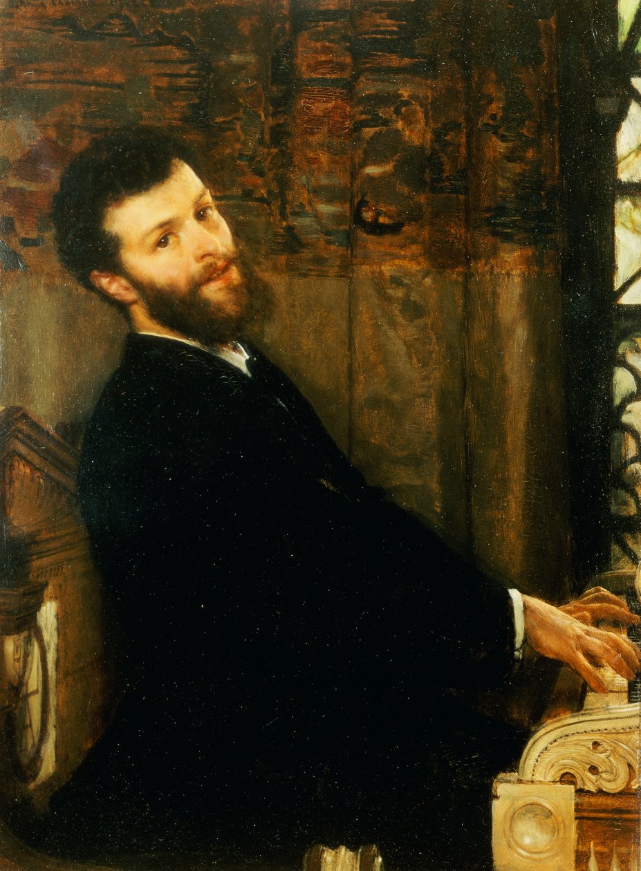 歌手乔治·亨舍尔（George Henschel）弹奏阿尔玛·塔德玛（Alma-Tadema）钢琴的肖像，汤申德故居（Townshend House），1879年 作者 劳伦斯·阿尔玛·塔德玛