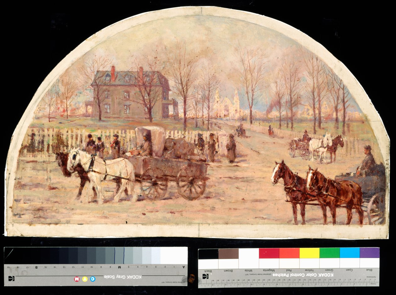 1871年火灾后的奥格登住宅（布面油画 作者 劳伦斯·卡迈克尔·厄尔