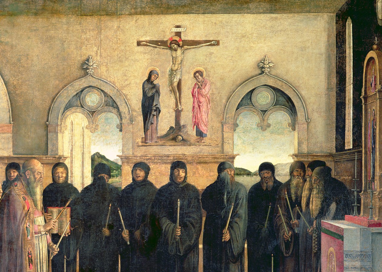 圣杰罗姆的葬礼，c.1470-1472油画布详细信息61140 作者 Lazzaro Bastiani