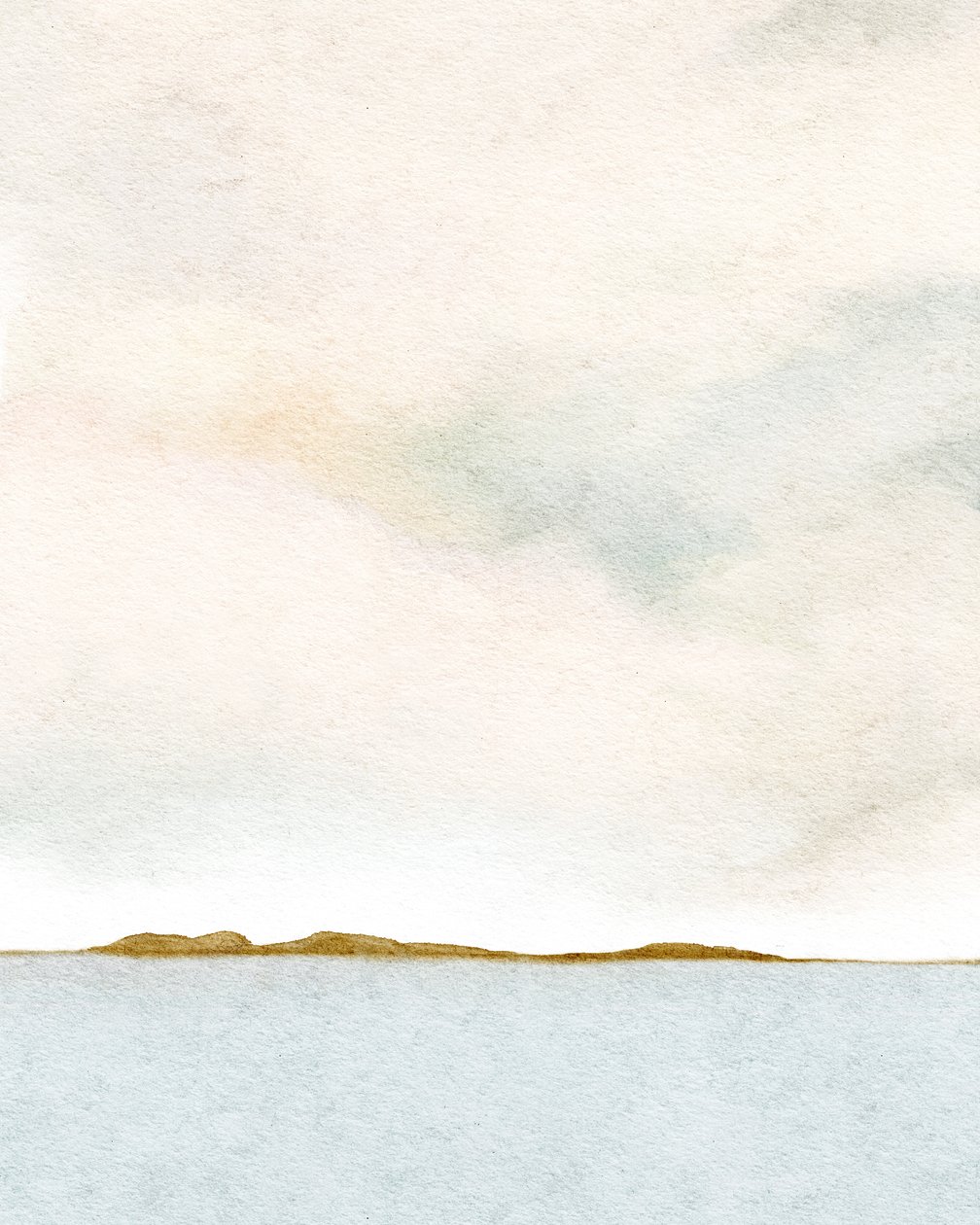 码头晨景 2，约 2019 年（水彩画） 作者 利亚·斯特拉茨玛