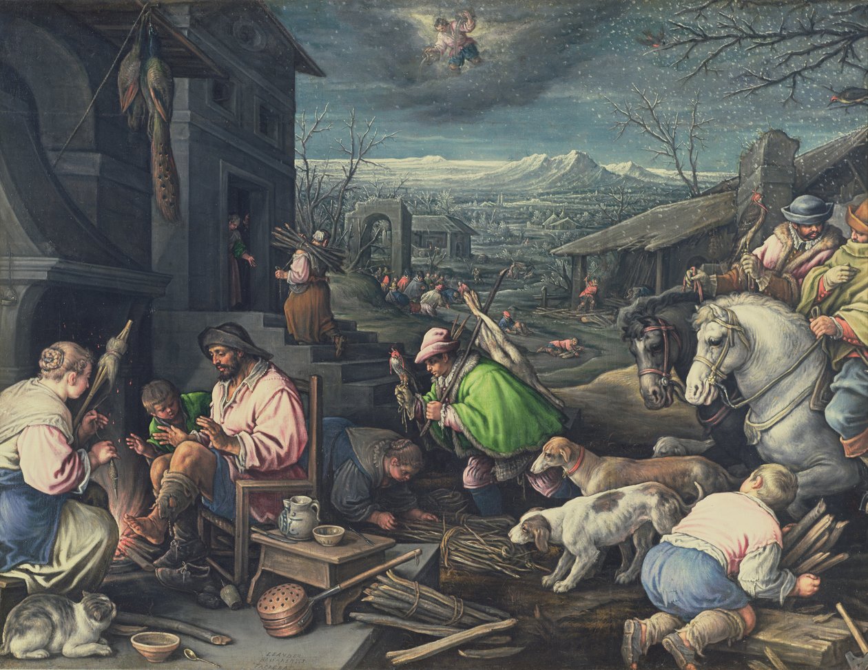 一月，1595-1600 作者 Leandro da Ponte Bassano