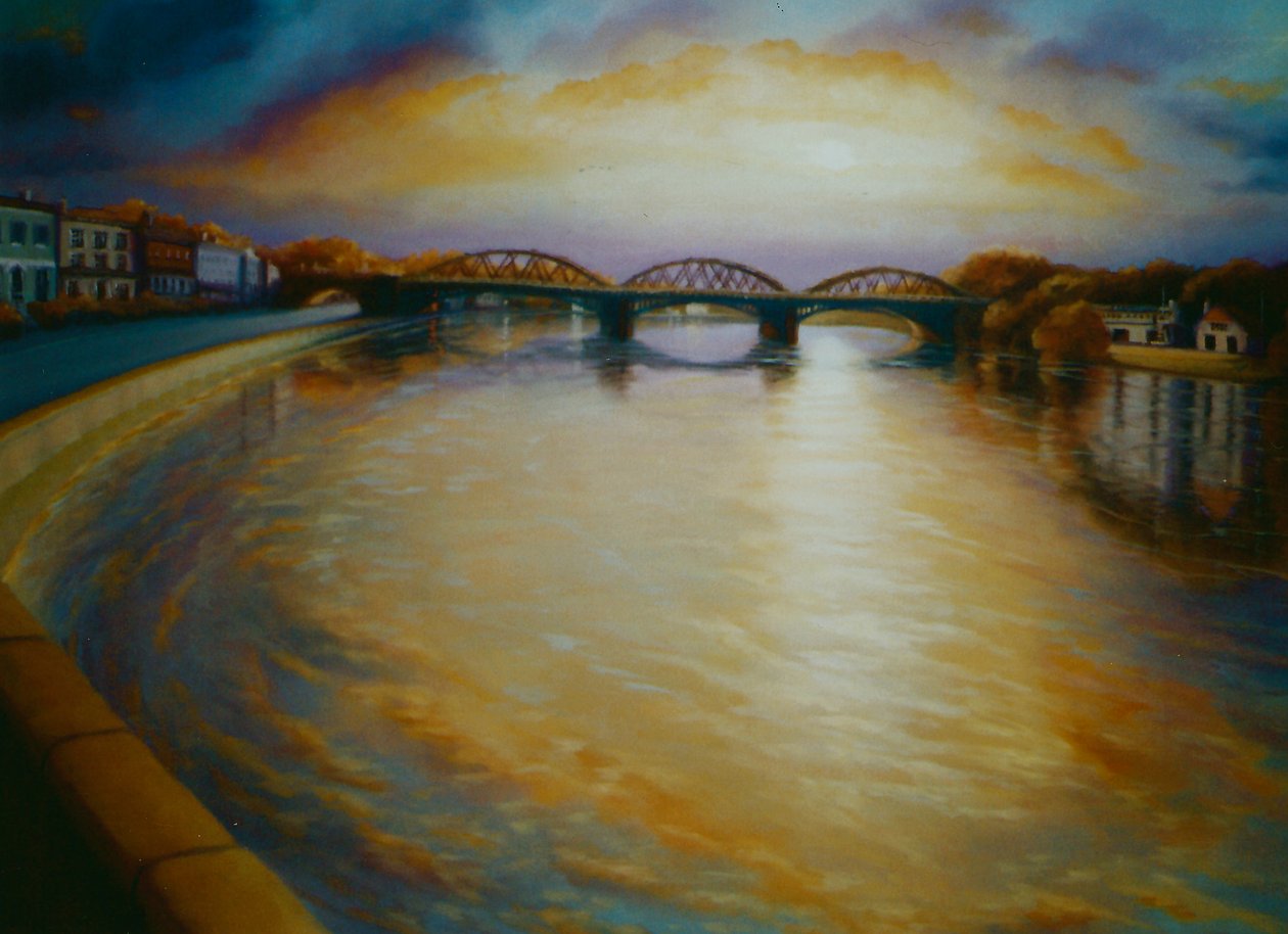 巴恩斯桥，2006泰晤士河日落 作者 李·坎贝尔