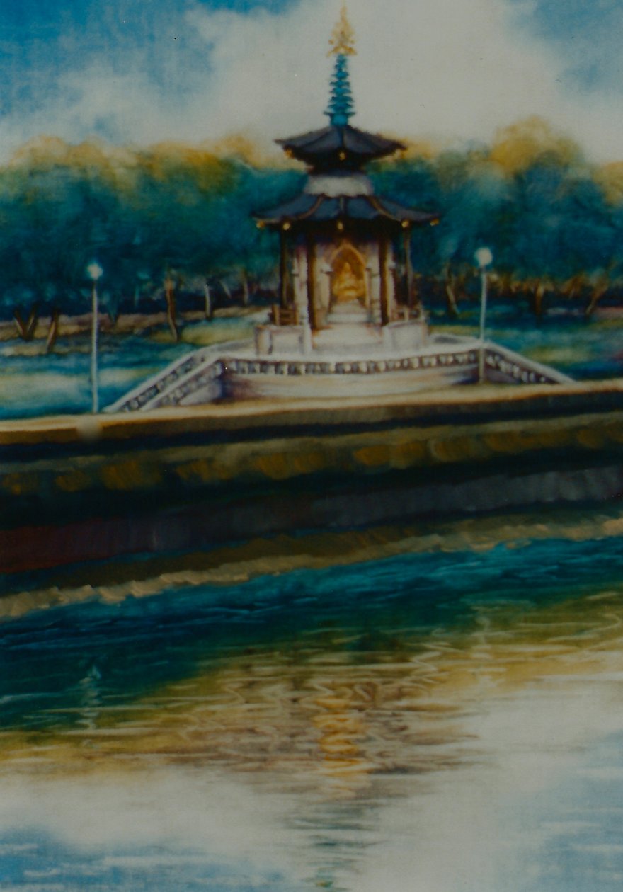 和平宝塔，2005年（纸上油）巴特西公园 作者 李·坎贝尔