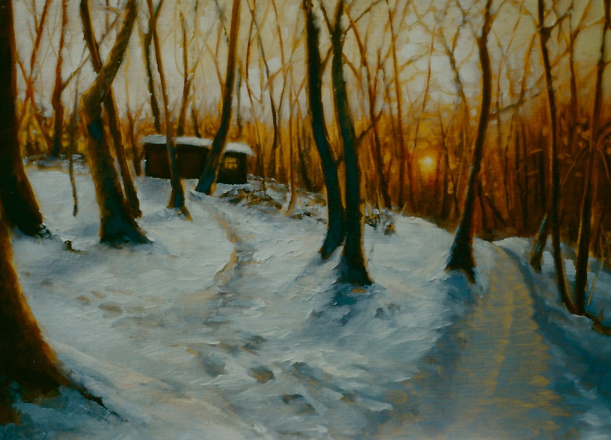 雪域森林2002年日落 作者 李·坎贝尔