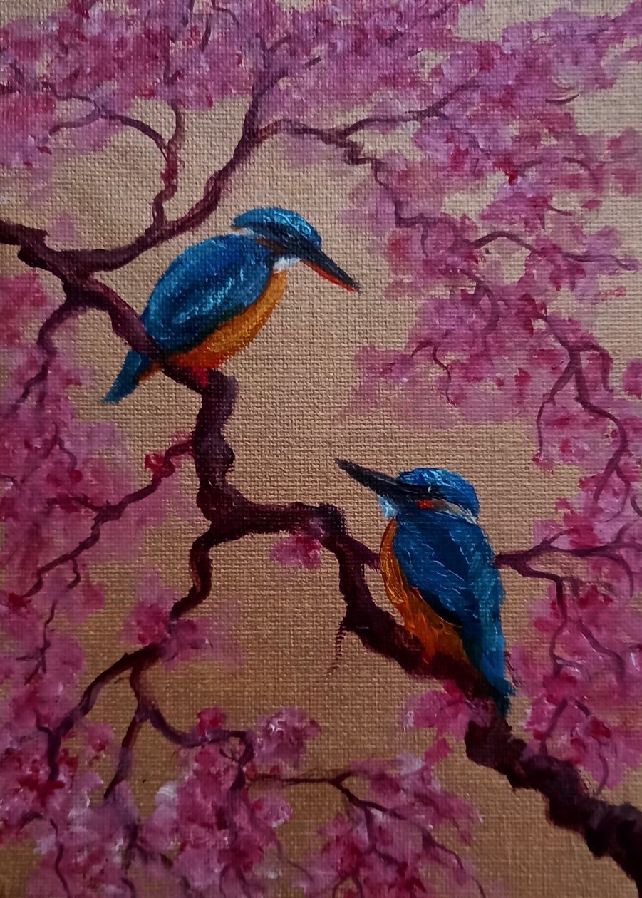 花鸟》，2024 年（布面油画） 作者 李·坎贝尔
