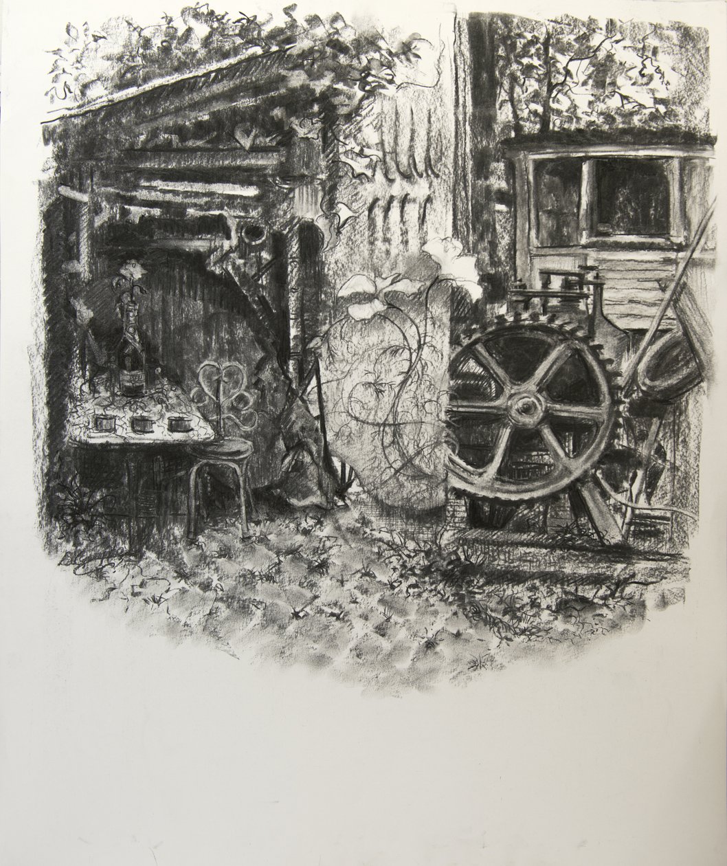 Eel Pie Textures，2016，（木炭纸上） 作者 李·坎贝尔