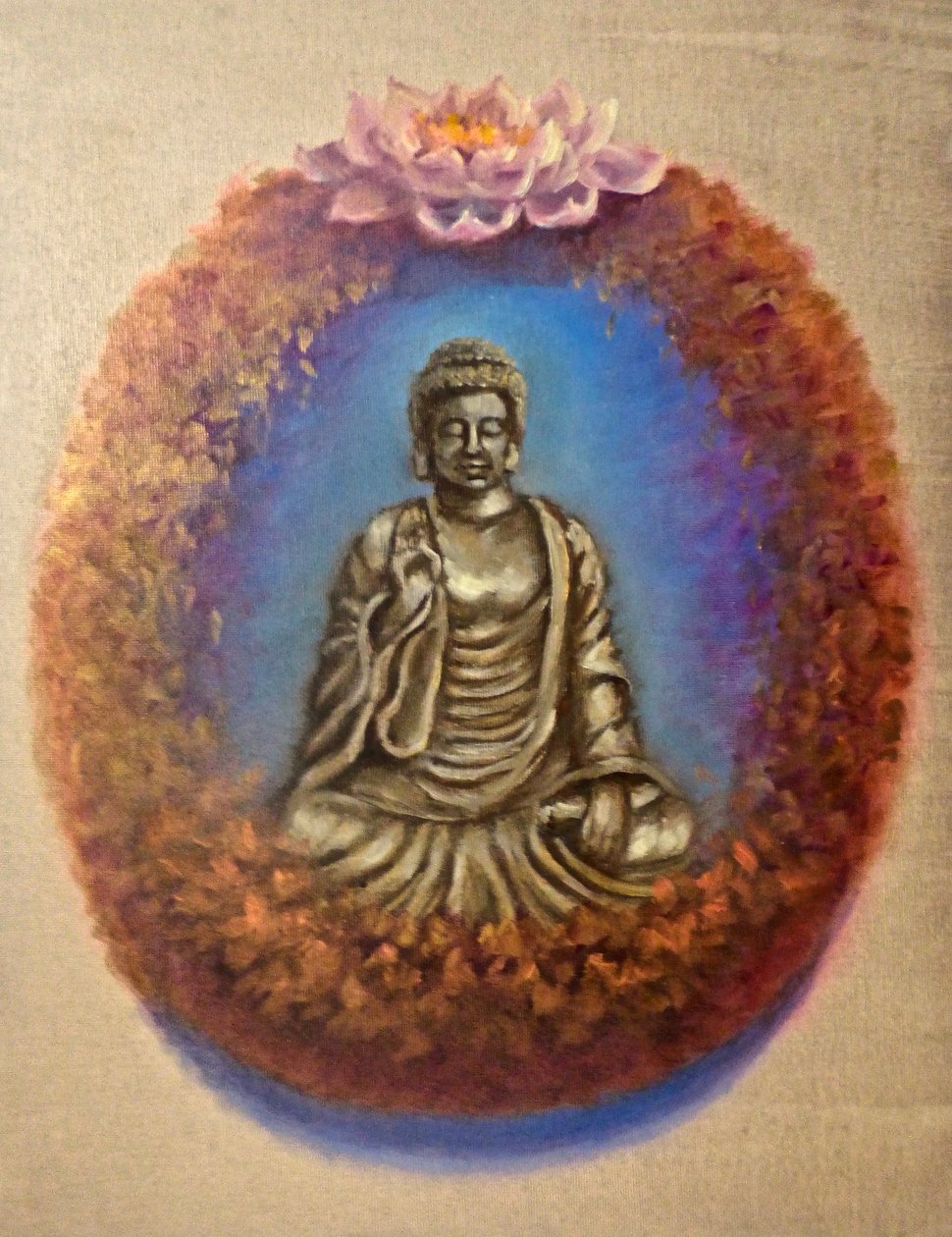 和平 - 佛，2024 年（布面油画） 作者 李·坎贝尔