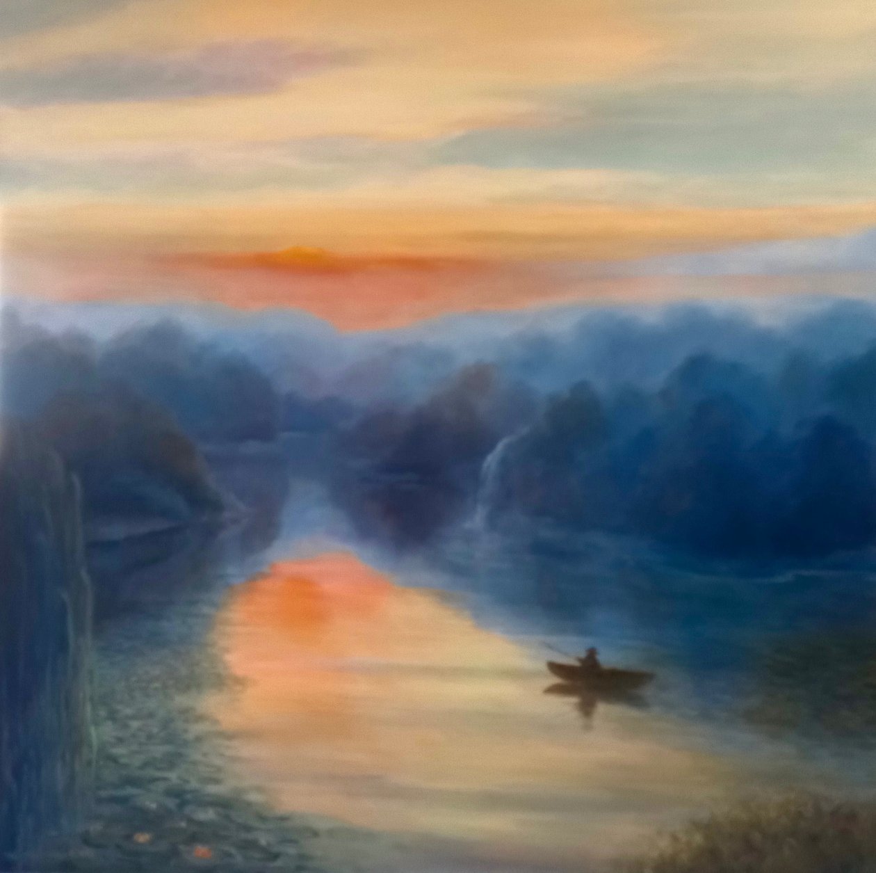 早晨的倒影，2021年（布面油画） 作者 李·坎贝尔