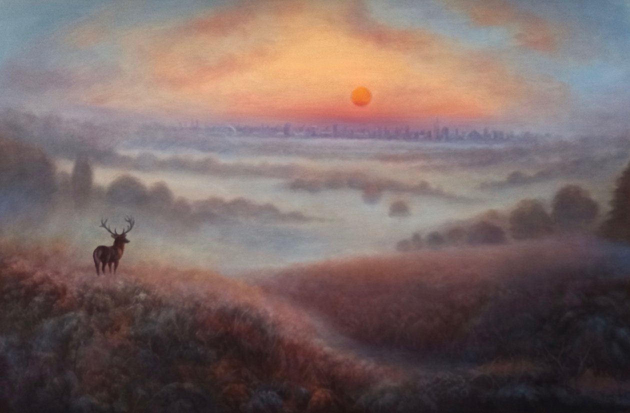 里士满的黎明，2021年（布面油画） 作者 李·坎贝尔