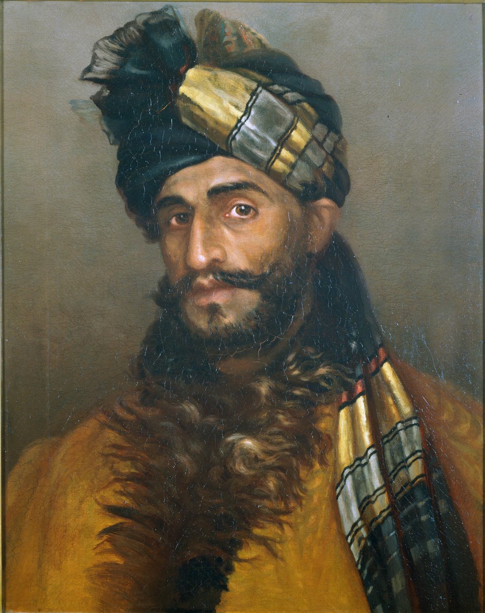 Pathan sowar，第 25 骑兵（边防部队），约 1908 年（布面油画） 作者 莱拉·威廉姆森