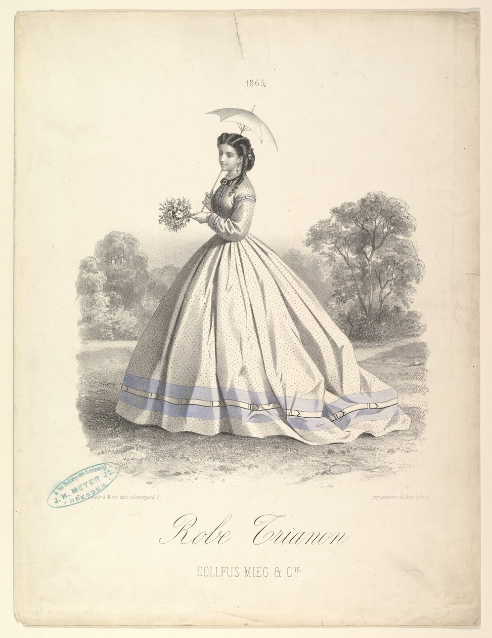 特里亚侬宫礼服，Dollfus Mieg & Cie公司，1865年。 作者 莱默西耶公司