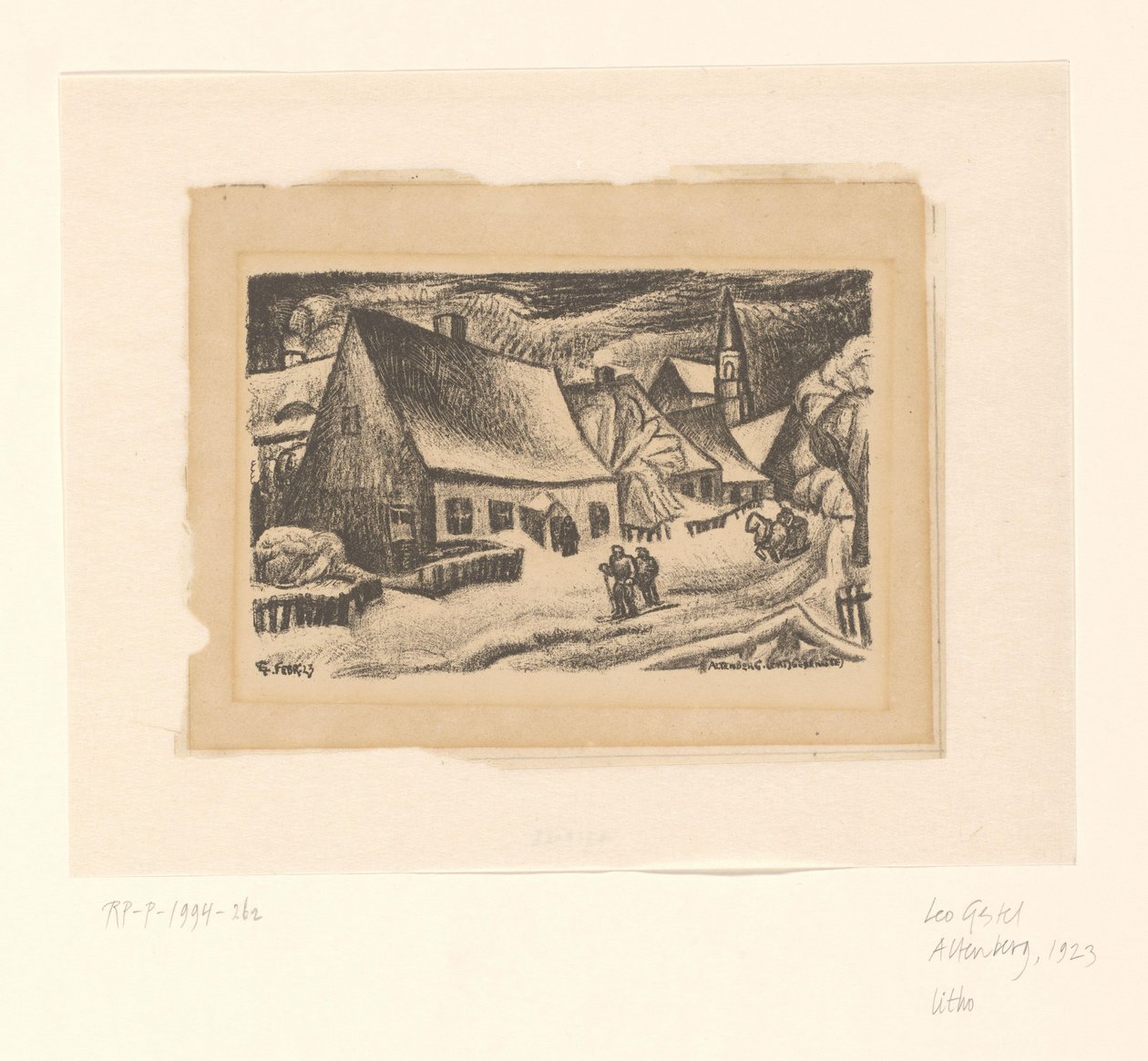 阿尔滕贝格（矿石山）（实物上的原标题） 作者 Leo Gestel（艺术家签名）
