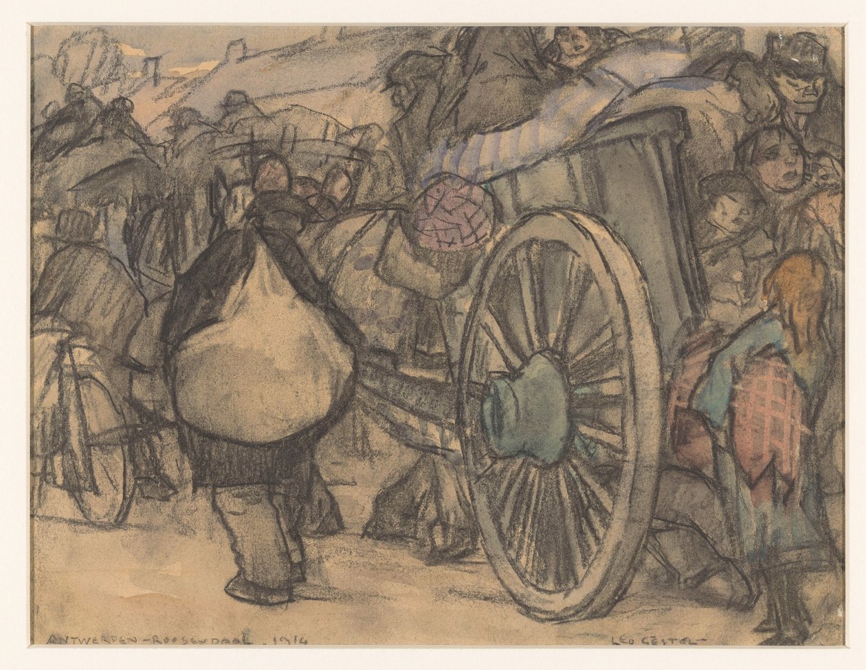 安特卫普-鲁森达尔-1914（物品上的原标题） 作者 Leo Gestel（艺术家签名）