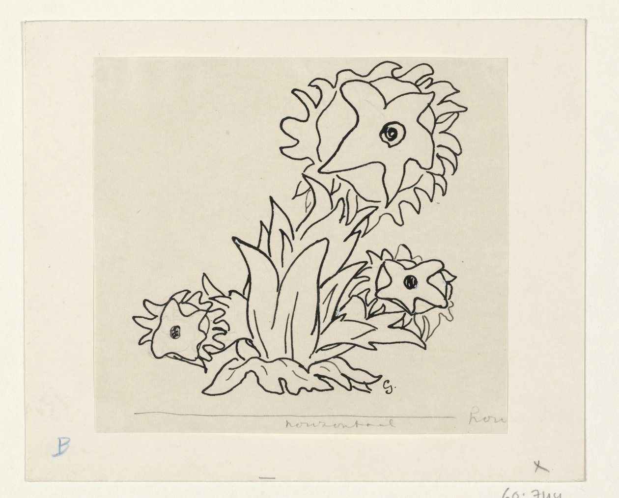 花朵 作者 Leo Gestel（艺术家签名）