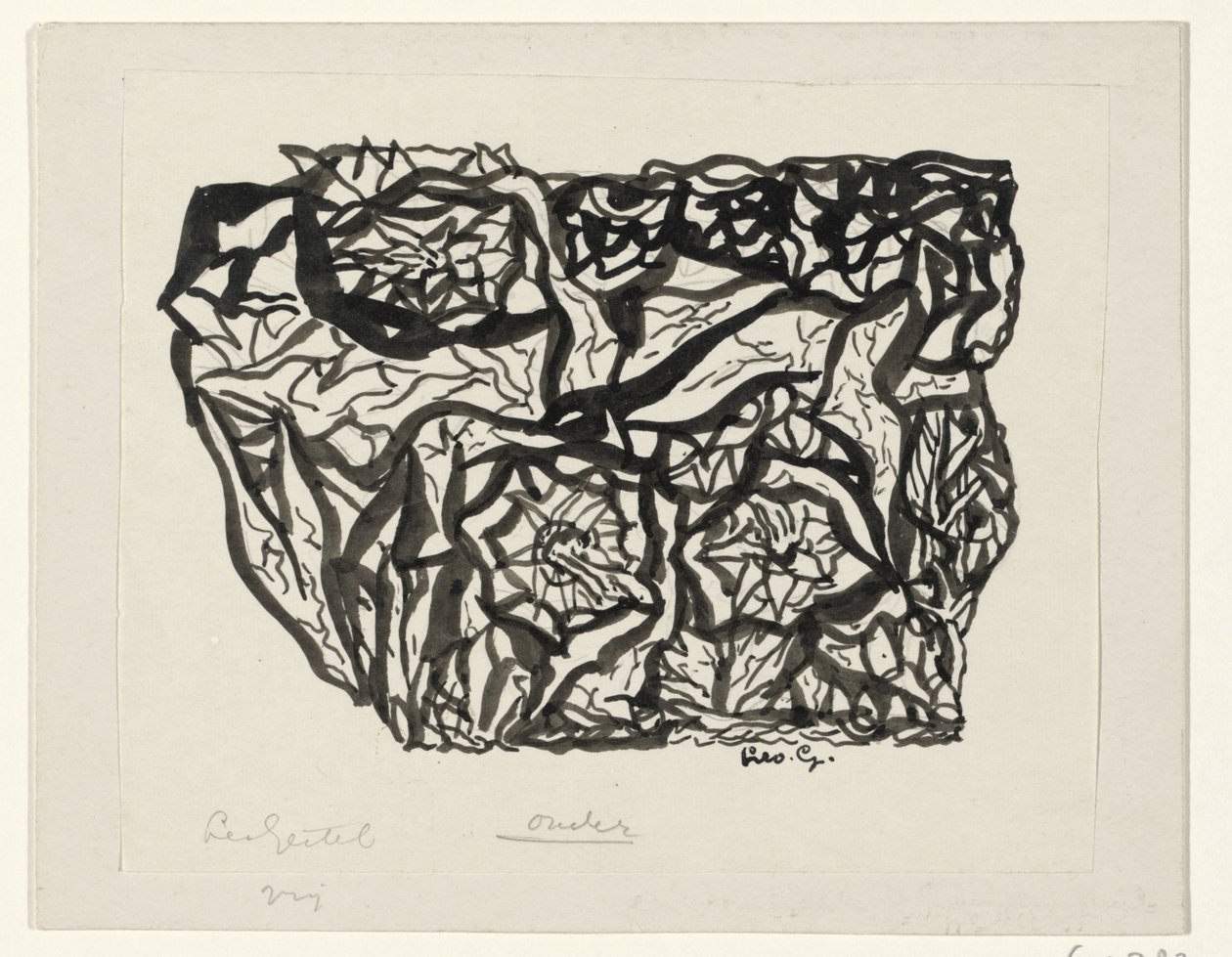花灌木 作者 Leo Gestel（艺术家签名）