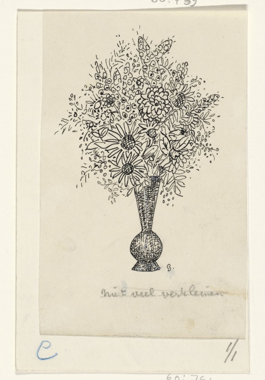 花瓶 作者 Leo Gestel（艺术家签名）