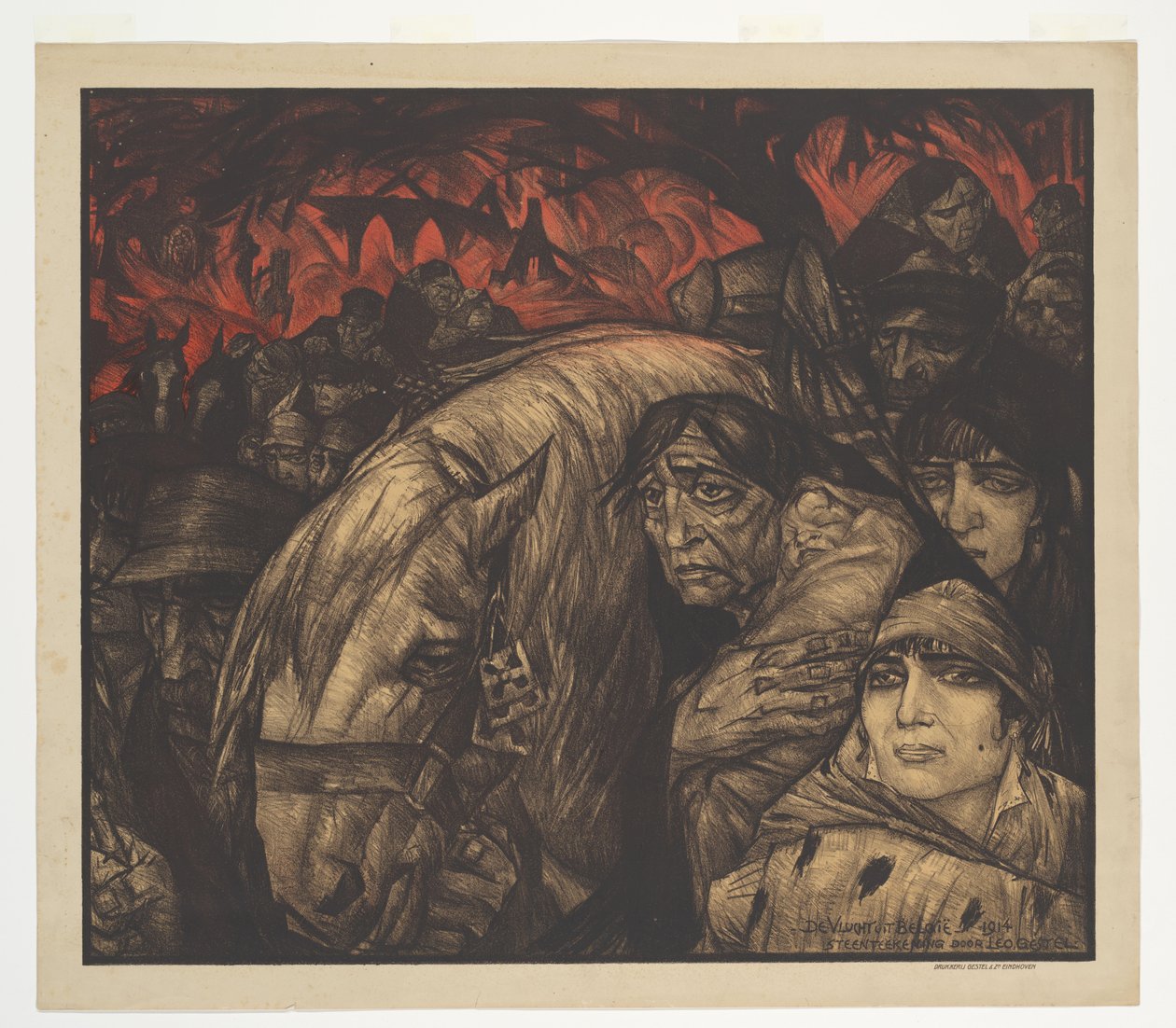 从比利时起飞的航班（物体上的原始标题） 作者 Leo Gestel（艺术家签名）
