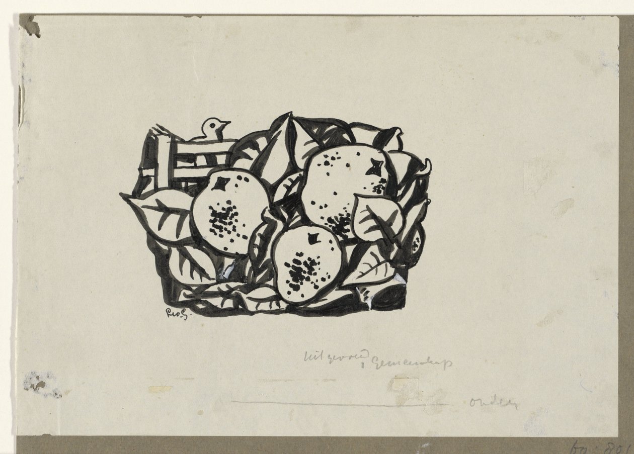 三个梨 作者 Leo Gestel（艺术家签名）