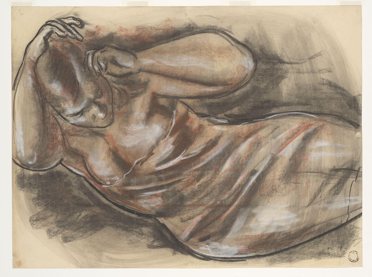 裸体卧姿（原标题） 作者 Leo Gestel（艺术家签名）