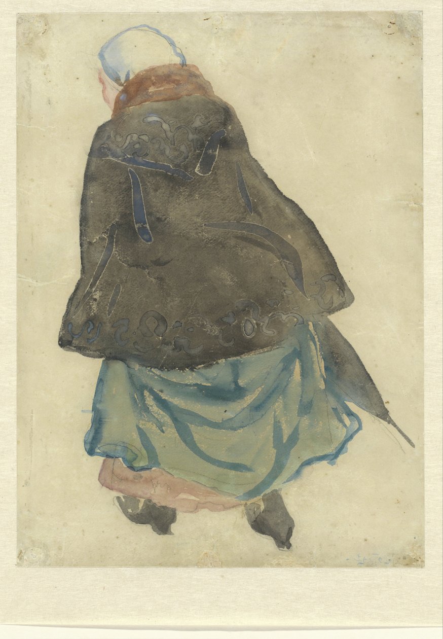 奔跑的女人 作者 Leo Gestel（艺术家签名）