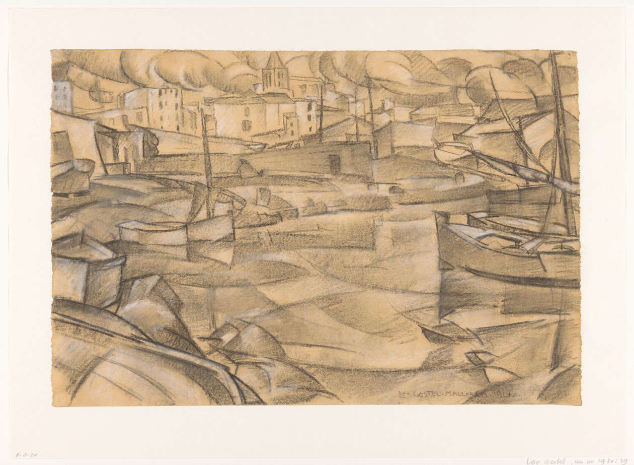 马洛卡 - 1914 年（实物上的原标题） 作者 Leo Gestel（艺术家签名）