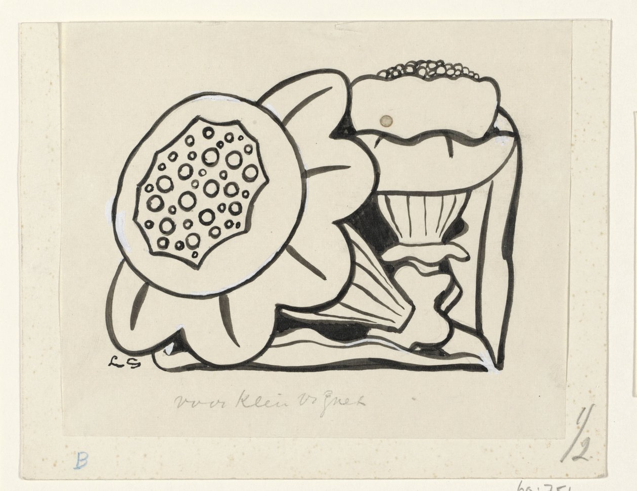 两朵花 作者 Leo Gestel（艺术家签名）