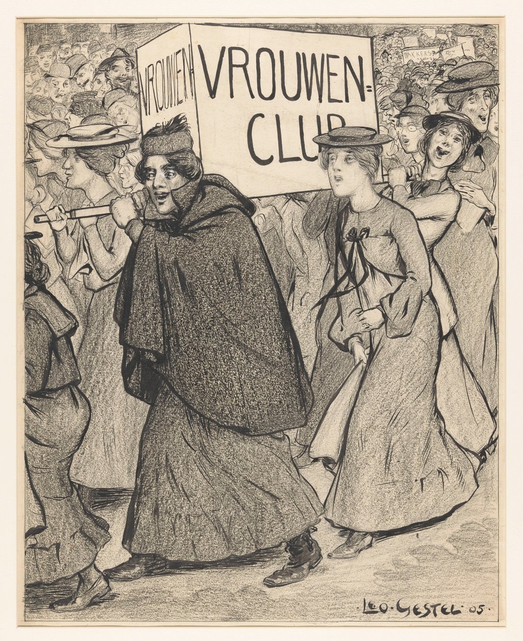 妇女联谊会游行 作者 Leo Gestel（艺术家签名）