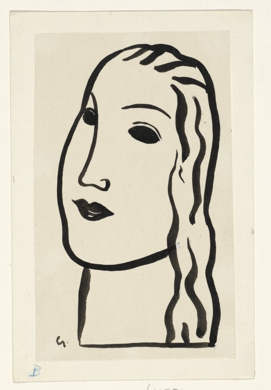 女人的头 作者 Leo Gestel（艺术家签名）