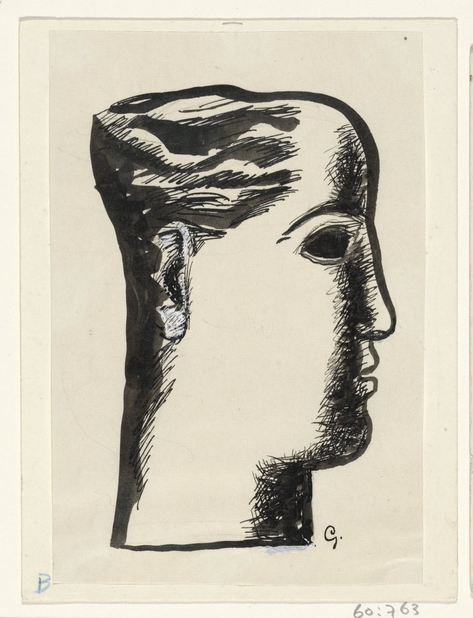 妇女头部 作者 Leo Gestel（艺术家签名）