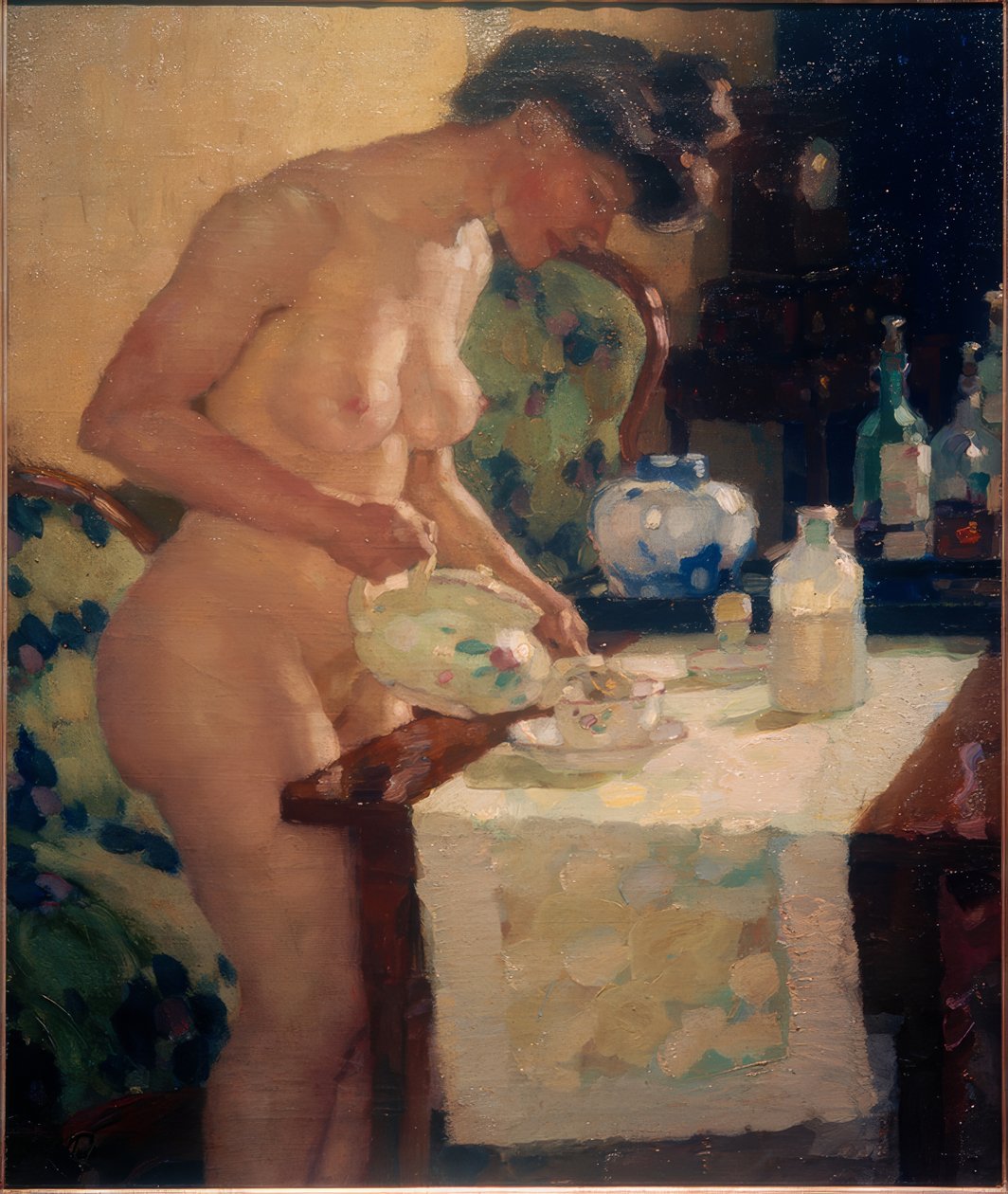 Modell am Teetisch 作者 狮子座石膏