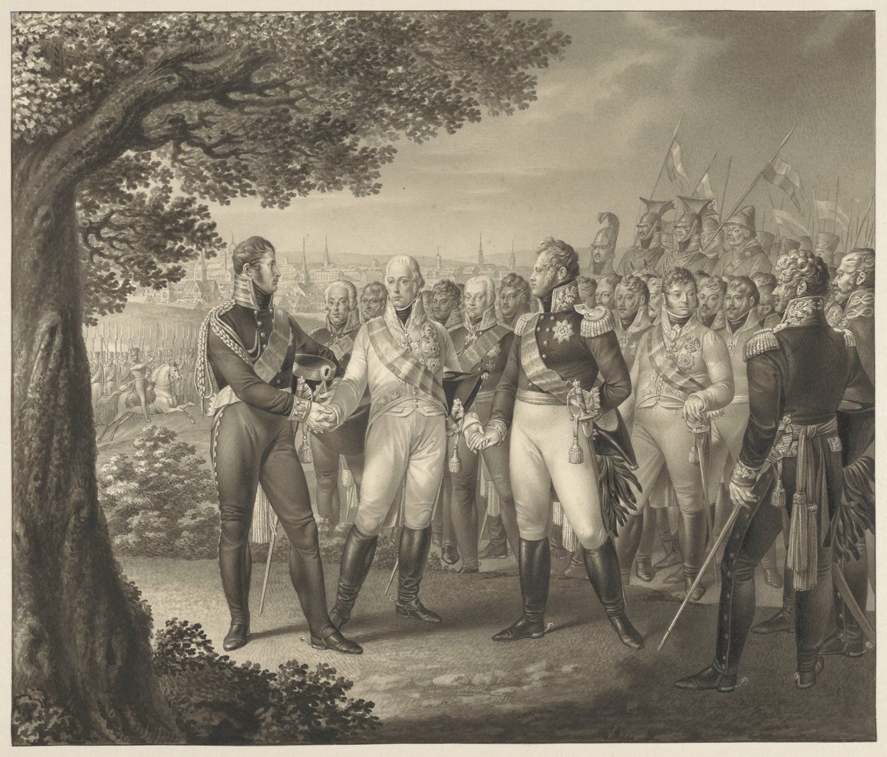 1813 年 8 月 18 日，同盟国君主与其大臣在布拉格举行第一次会议 作者 狮子狼