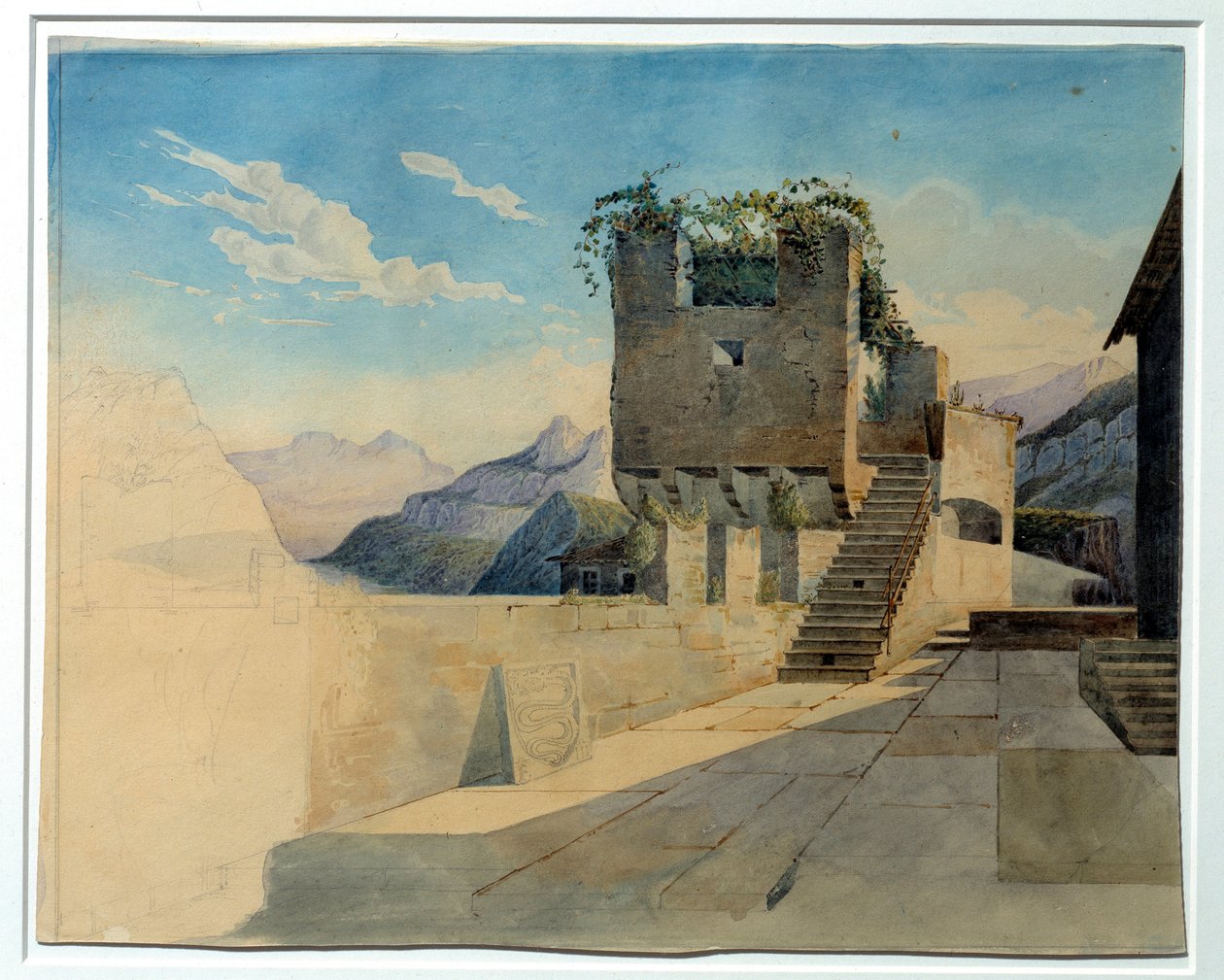 旅店的露台。利奥-冯-克伦茨（1784-1864）的画作 作者 里奥·冯·克伦泽