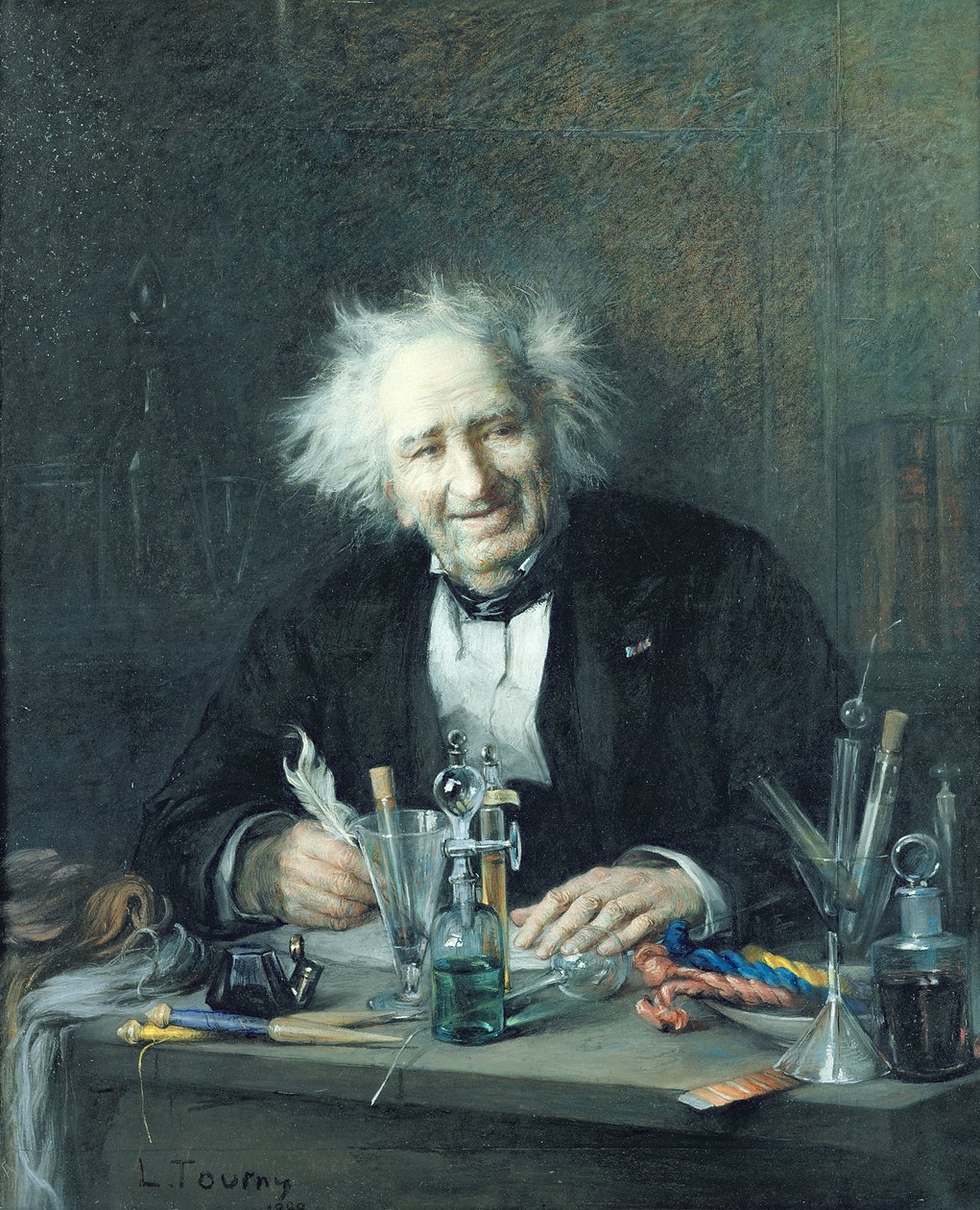 Michel-Eugene Chevreul（1786-1889）1888年的肖像 作者 莱昂·奥古斯特·图尼