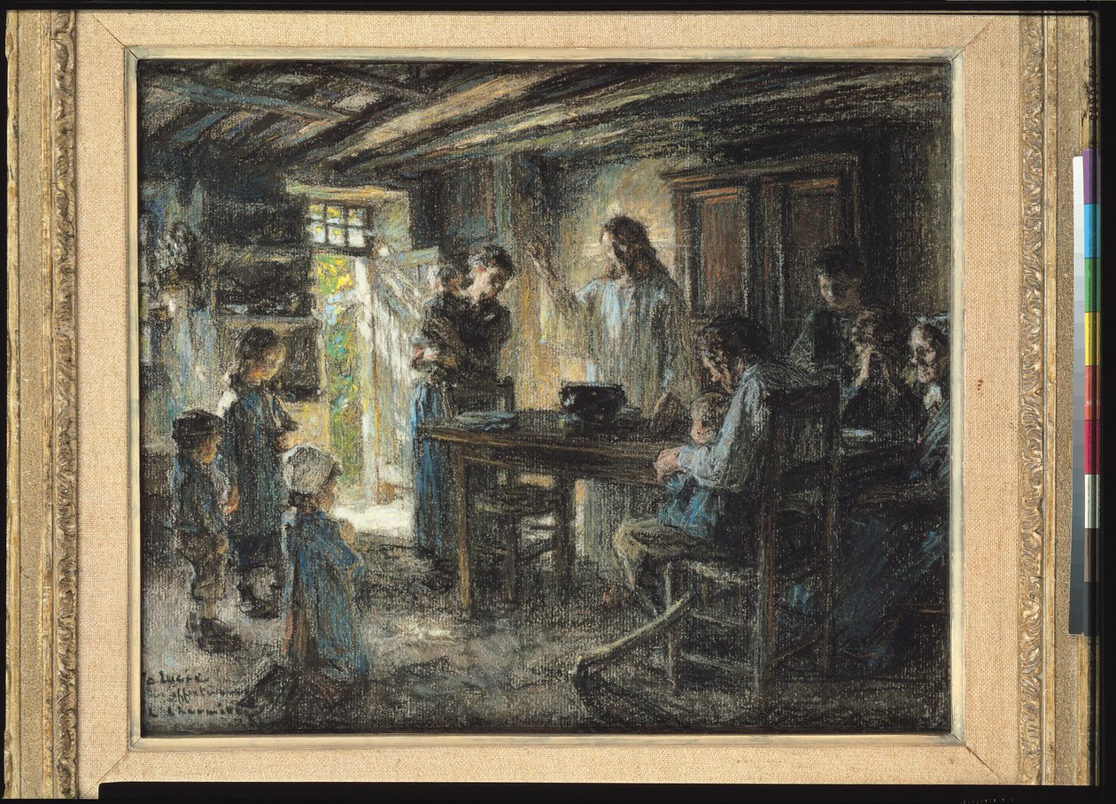 基督与温柔，1903-04（纸上粉彩） 作者 莱昂·奥古斯丁·莱米特