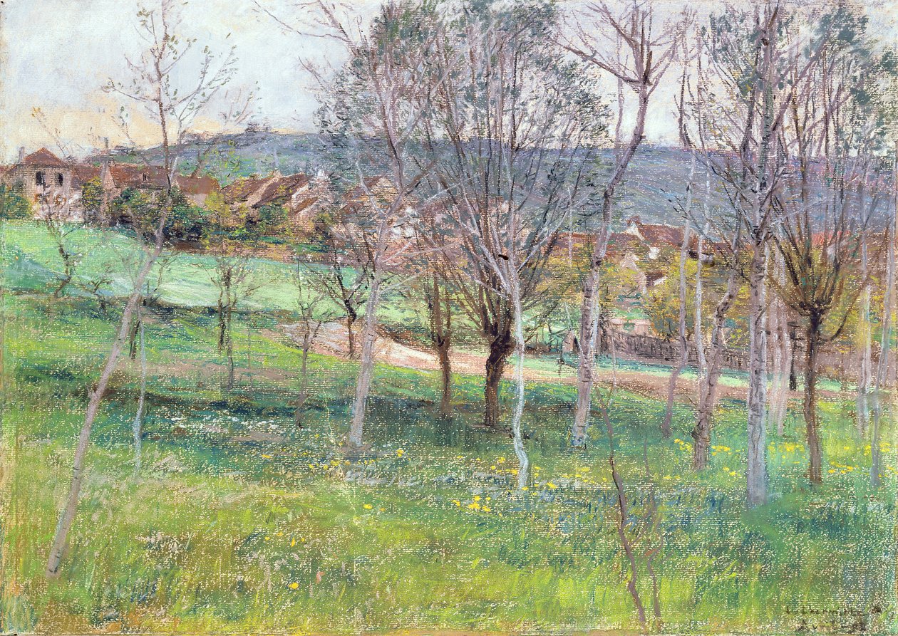 法国北部的景观，c.1892（粉彩） 作者 莱昂·奥古斯丁·莱米特
