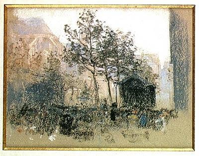 Les Halles，1893年（粉彩卡片） 作者 莱昂·奥古斯丁·莱米特