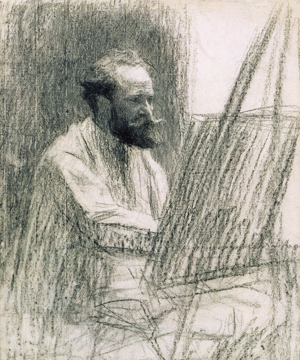 Edouard Manet（1832-83）在他的画架上的肖像 作者 莱昂·奥古斯丁·莱米特