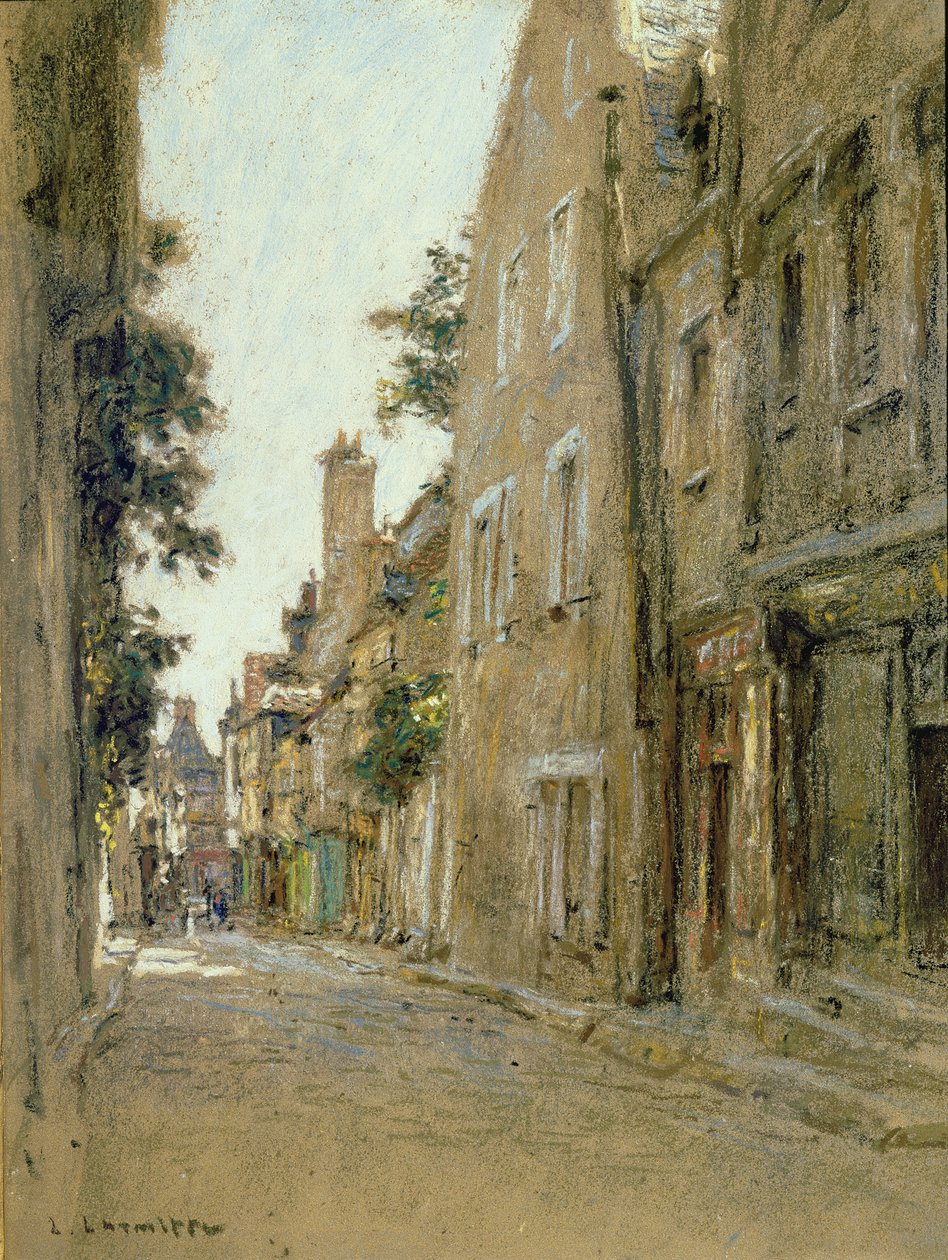 Rue Coursarlon，Bourges，1890年（浅粉色纸） 作者 莱昂·奥古斯丁·莱米特