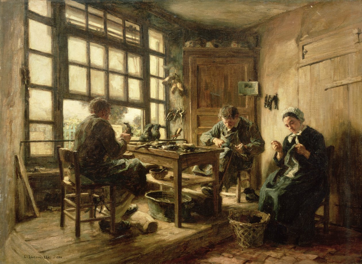 修鞋匠，1880年 作者 莱昂·奥古斯丁·莱米特