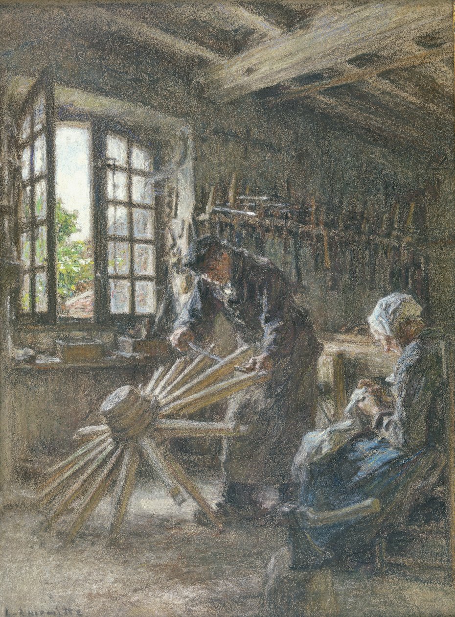 老卡特赖特和他的妻子，1897年（纸上粉彩） 作者 莱昂·奥古斯丁·莱米特
