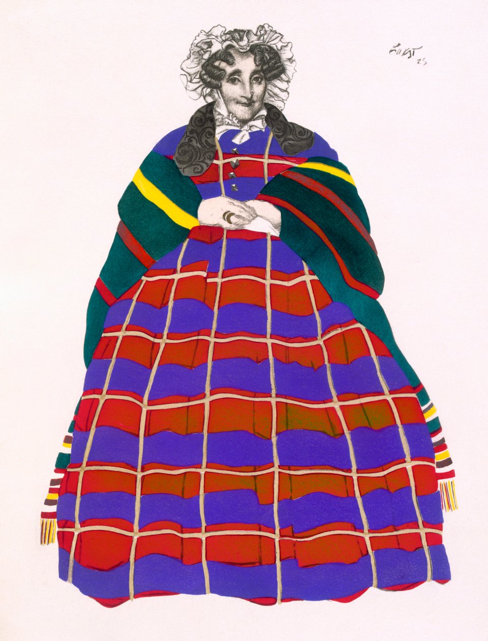 1922年为奥林匹克时代莫斯科夫人Loenfowitch设计的服装设计，为俄罗斯艺术的奇观 作者 莱昂·巴克斯特