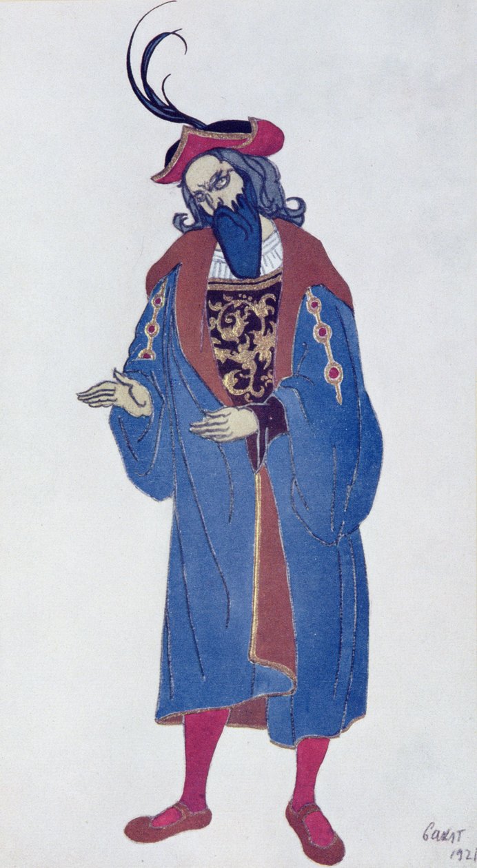 Blue-Beard的服装设计，来自睡美人，1921年 作者 莱昂·巴克斯特